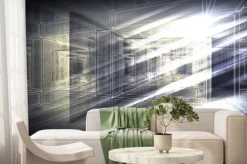 Fototapeta: 3 d tło, widok z perspektywy drutu ramy