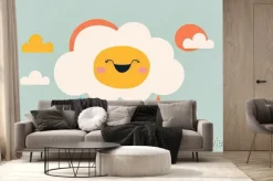 Fototapeta: A happy and colorful design of a cloud, ideal for kids, boys