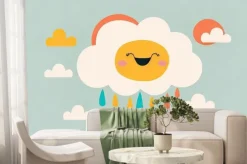 Fototapeta: A happy and colorful design of a cloud, ideal for kids, boys