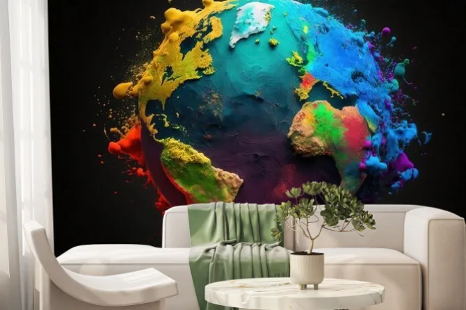 Fototapeta: A lot of colors and holi generative ai