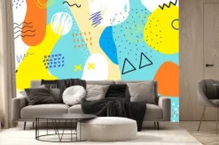 Fototapeta: Abstract collage background hand drawn colorful. beautiful art