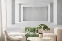 Fototapeta: Abstract empty, modern concrete room with indirect lighting from