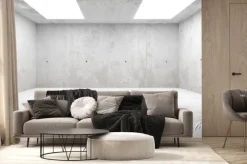 Fototapeta: Abstract empty, modern concrete room with ceiling lights and