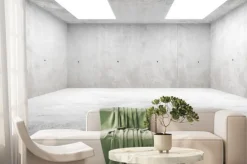 Fototapeta: Abstract empty, modern concrete room with ceiling lights and