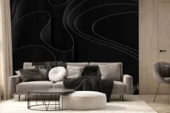 Fototapeta: Abstract folded paper effect. stylish black background. maze