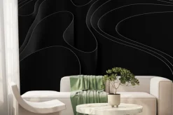 Fototapeta: Abstract folded paper effect. stylish black background. maze