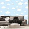 Fototapeta: Abstract kawaii clouds cartoon on blue sky background. concept