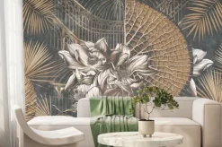 Fototapeta: Abstrakcja botaniczna z kwiatami lilii wodnej