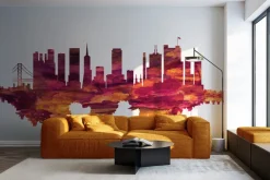 Fototapeta: Abstrakcja miasta w różowym kolorze