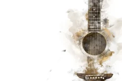 Fototapeta: Abstrakcjonistyczna gitara akwarela