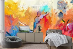 Fototapeta: Abstrakcjonistyczny kolorowy obraz olejny