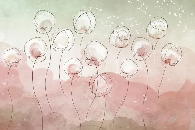 Fototapeta: Abstrakcyjna akwarela białych kwiatów