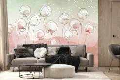 Fototapeta: Abstrakcyjna akwarela białych kwiatów