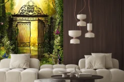 Fototapeta: Abstrakcyjna brama do ogrodu w promieniach słońca