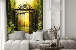 Fototapeta: Abstrakcyjna brama do ogrodu w promieniach słońca