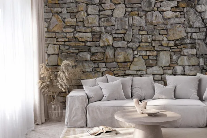 Fototapeta: Abstrakcyjna ściana z kamieni