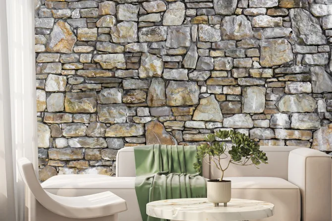 Fototapeta: Abstrakcyjna ściana z kamieni