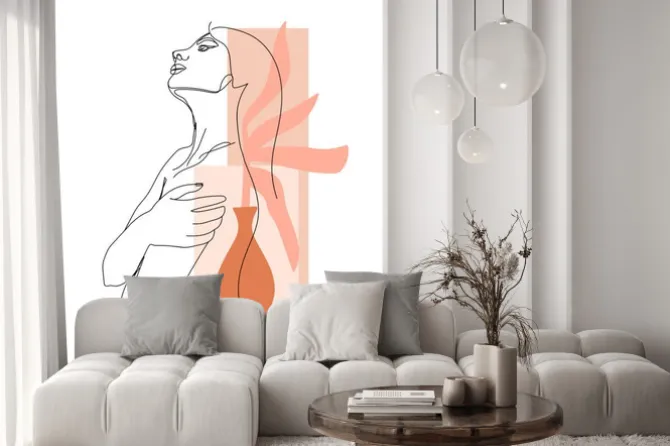 Fototapeta: Abstrakcyjna kobieta z geometrycznymi kształtami