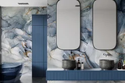 Fototapeta: Abstrakcyjna kompozycja z szaro niebieskiego marmuru