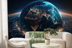 Fototapeta: Abstrakcyjna kula ziemska technologiczna grafika