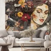 Fototapeta: Abstrakcyjna mozaika kobiecy portret z kwiatami