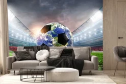 Fototapeta: Abstrakcyjna piłka nożna z planetą ziemią
