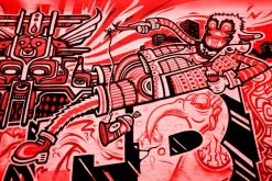 Fototapeta: Abstrakcyjna postać czerwone graffiti