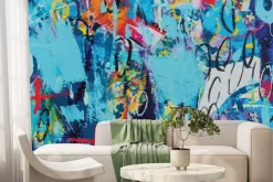 Fototapeta: Abstrakcyjna sztuka uliczna na ścianie