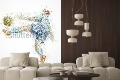 Fototapeta: Abstrakcyjna sylwetka piłkarza z piłką