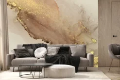 Fototapeta: Abstrakcyjna tekstura marmuru ze złotawymi akcentami