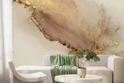 Fototapeta: Abstrakcyjna tekstura marmuru ze złotawymi akcentami
