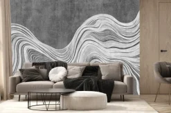 Fototapeta: Abstrakcyjne białe linie na szarym le
