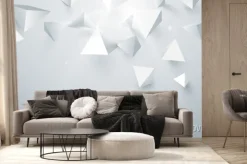 Fototapeta: Abstrakcyjne białego tła 3d piramidy. ilustracji wektorowych