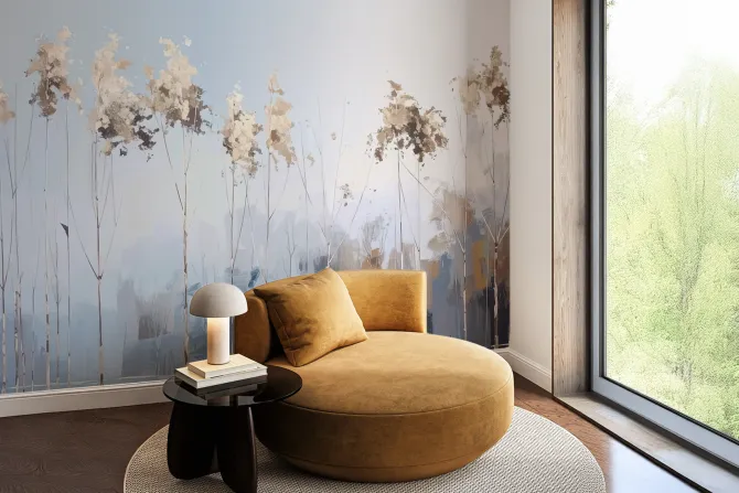 Fototapeta: Abstrakcyjne drzewa naturalny krajobraz w minimalistycznym stylu