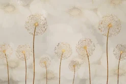 Fototapeta: Abstrakcyjne dmuchawce w złotawym kolorze na tle delikatnych