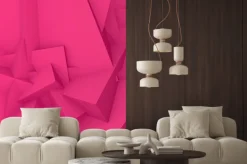 Fototapeta: Abstrakcyjne 3d tła z wielokątnych różowe trójkąty.