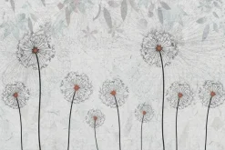 Fototapeta: Abstrakcyjne dmuchawce na szarym tle z delikatną teksturą nowoczesny