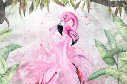 Fototapeta: Abstrakcyjne flamingi w dżungli