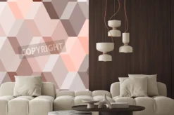 Fototapeta: Abstrakcyjne geometryczne szwu w różowym i brązowym, wektor