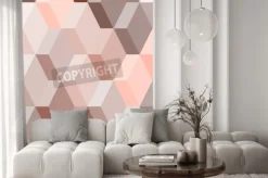 Fototapeta: Abstrakcyjne geometryczne szwu w różowym i brązowym, wektor