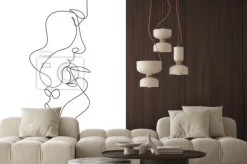 Fototapeta: Abstrakcyjne kontury twarzy w stylu line art