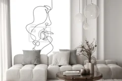 Fototapeta: Abstrakcyjne kontury twarzy w stylu line art