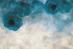 Fototapeta: Abstrakcyjne niebieskie maki na betonowym tle