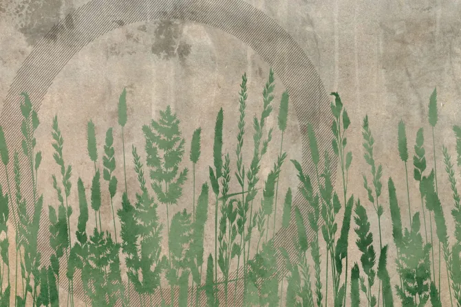 Fototapeta: Abstrakcyjne przedstawienie łąki na ścianie