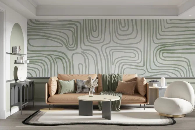 Fototapeta: Abstrakcyjne tło zielone linie geometryczny wzór