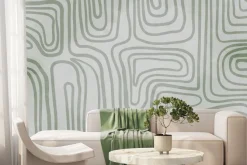 Fototapeta: Abstrakcyjne tło zielone linie geometryczny wzór