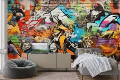 Fototapeta: Abstrakcyjne tło graffiti na ścianie