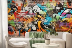 Fototapeta: Abstrakcyjne tło graffiti na ścianie