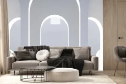 Fototapeta: Abstrakcyjne łuki w kolorach szarości