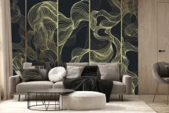 Fototapeta: Abstrakcyjne złote fale z linii